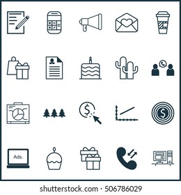 Set Of 20 Universal Editable Icons. Can Be Used For Web, Mobile And App Design. Includes Icons Such As Cellular Data, Board, Female Application And More.