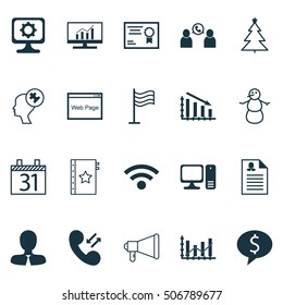 Set Of 20 Universal Editable Icons. Can Be Used For Web, Mobile And App Design. Includes Icons Such As Raise Diagram, Website, Business Deal And More.