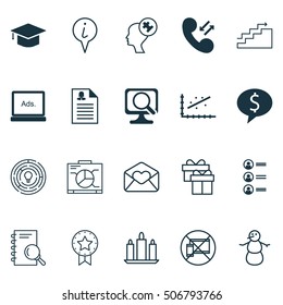 Set Of 20 Universal Editable Icons. Can Be Used For Web, Mobile And App Design. Includes Icons Such As Winter, Laptop, Analytics And More.