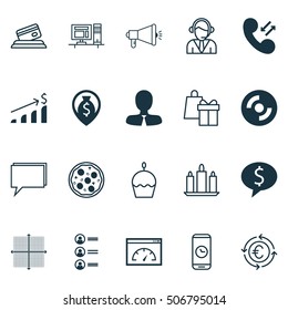 Set Of 20 Universal Editable Icons. Can Be Used For Web, Mobile And App Design. Includes Icons Such As Loading Speed, Computer, Shopping And More.
