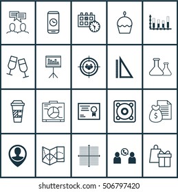 Set Of 20 Universal Editable Icons. Can Be Used For Web, Mobile And App Design. Includes Icons Such As Shopping, Board, Road Map And More.