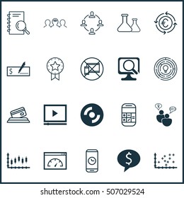 Set Of 20 Universal Editable Icons. Can Be Used For Web, Mobile And App Design. Includes Icons Such As Present Badge, Call Duration, Innovation And More.