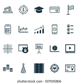 Set Of 20 Universal Editable Icons. Can Be Used For Web, Mobile And App Design. Includes Icons Such As Graduation, Certificate, Job Applicants And More.