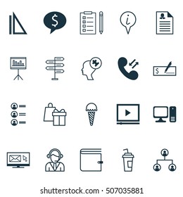 Set Of 20 Universal Editable Icons. Can Be Used For Web, Mobile And App Design. Includes Icons Such As Cellular Data, Shopping, Wallet And More.