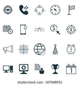 Set Of 20 Universal Editable Icons. Can Be Used For Web, Mobile And App Design. Includes Icons Such As Birthday Hat, Coaching, Messaging And More.