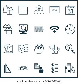 Set Of 20 Universal Editable Icons. Can Be Used For Web, Mobile And App Design. Includes Icons Such As Board, Road Map, Present And More.