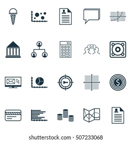 Set Of 20 Universal Editable Icons. Can Be Used For Web, Mobile And App Design. Includes Icons Such As Frozen Food, Keyword Marketing, Investment And More.