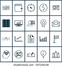 Set Of 20 Universal Editable Icons. Can Be Used For Web, Mobile And App Design. Includes Icons Such As Line Grid, Market Research, Wallet And More.