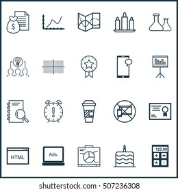 Set Of 20 Universal Editable Icons. Can Be Used For Web, Mobile And App Design. Includes Icons Such As Messaging, Coding, Report And More.
