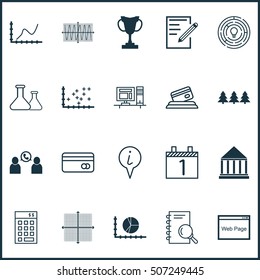 Set Of 20 Universal Editable Icons. Can Be Used For Web, Mobile And App Design. Includes Icons Such As Circle Graph, Chemical And More.