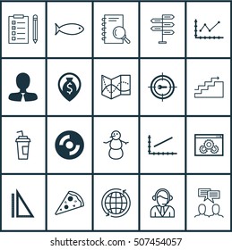 Set Of 20 Universal Editable Icons. Can Be Used For Web, Mobile And App Design. Includes Icons Such As Keyword Marketing, Blank Cd, Fishing And More.