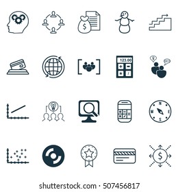 Set Of 20 Universal Editable Icons. Can Be Used For Web, Mobile And App Design. Includes Icons Such As SEO Brainstorm, Laptop, Blank Cd And More.