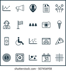 Set Of 20 Universal Editable Icons. Can Be Used For Web, Mobile And App Design. Includes Icons Such As Plot Diagram, Street, Graphical Grid And More.