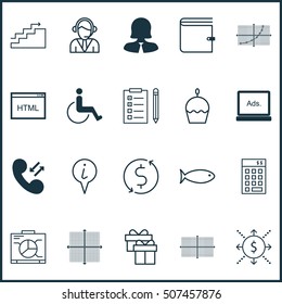 Set Of 20 Universal Editable Icons. Can Be Used For Web, Mobile And App Design. Includes Icons Such As Cellular Data, Fishing, Board And More.