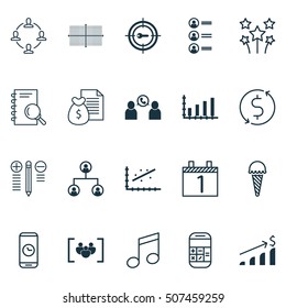 Set Of 20 Universal Editable Icons. Can Be Used For Web, Mobile And App Design. Includes Icons Such As Tree Structure, Analytics, Successful Investment And More.