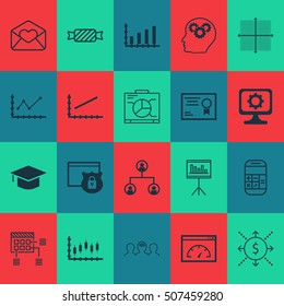 Set Of 20 Universal Editable Icons. Can Be Used For Web, Mobile And App Design. Includes Icons Such As Loading Speed, Tree Structure, PC And More.