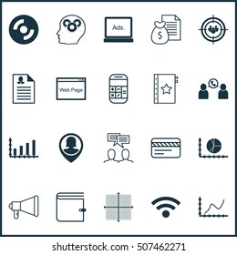Set Of 20 Universal Editable Icons. Can Be Used For Web, Mobile And App Design. Includes Icons Such As Bank Card, Focus Group, Brain Process And More.
