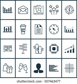 Set Of 20 Universal Editable Icons. Can Be Used For Web, Mobile And App Design. Includes Icons Such As Opportunity, Graphical Grid, Successful Investment And More.