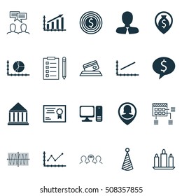 Set Of 20 Universal Editable Icons. Can Be Used For Web, Mobile And App Design. Includes Icons Such As Wax, Business Goal, Profit Graph And More.