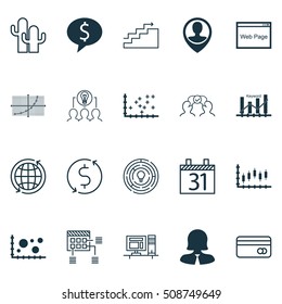 Set Of 20 Universal Editable Icons. Can Be Used For Web, Mobile And App Design. Includes Icons Such As Plot Diagram, Website, Schedule And More.