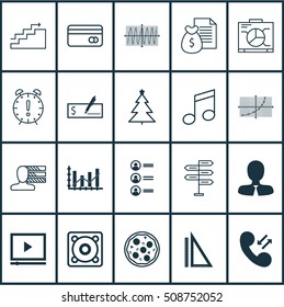 Set Of 20 Universal Editable Icons. Can Be Used For Web, Mobile And App Design. Includes Icons Such As Cellular Data, Pizza Meal, Job Applicants And More.
