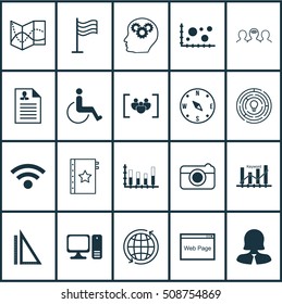 Set Of 20 Universal Editable Icons. Can Be Used For Web, Mobile And App Design. Includes Icons Such As Brain Process, Coaching, Pin And More.