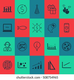 Set Of 20 Universal Editable Icons. Can Be Used For Web, Mobile And App Design. Includes Icons Such As Money, Fishing, Operator And More.