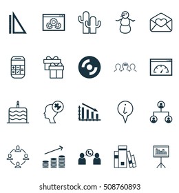 Set Of 20 Universal Editable Icons. Can Be Used For Web, Mobile And App Design. Includes Icons Such As Loading Speed, Phone Conference, Library And More.