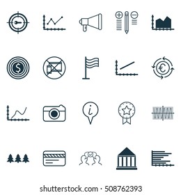 Set Of 20 Universal Editable Icons. Can Be Used For Web, Mobile And App Design. Includes Icons Such As Bank Card, Sequence Graphics, Currency Recycle And More.