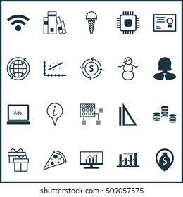 Set Of 20 Universal Editable Icons. Can Be Used For Web, Mobile And App Design. Includes Icons Such As Money Recycle, Measurement, Keyword Optimisation And More.