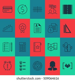 Set Of 20 Universal Editable Icons. Can Be Used For Web, Mobile And App Design. Includes Icons Such As Money Trasnfer, Road Map, Job Applicants And More.