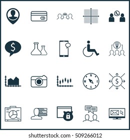 Set Of 20 Universal Editable Icons. Can Be Used For Web, Mobile And App Design. Includes Icons Such As Graphical Grid, Newsletter, Locate And More.