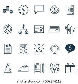 Set Of 20 Universal Editable Icons. Can Be Used For Web, Mobile And App Design. Includes Icons Such As Female Application, Money, Festive Fireworks And More.