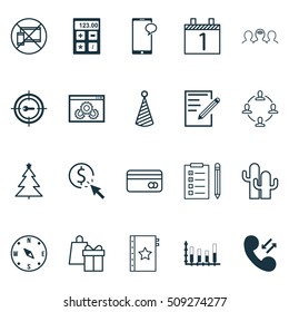 Set Of 20 Universal Editable Icons. Can Be Used For Web, Mobile And App Design. Includes Icons Such As Collaboration, Cacti, Website Performance And More.