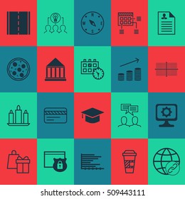Set Of 20 Universal Editable Icons. Can Be Used For Web, Mobile And App Design. Includes Icons Such As Bank Card, Security, Square Diagram And More.
