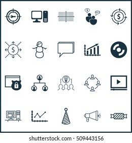 Set Of 20 Universal Editable Icons. Can Be Used For Web, Mobile And App Design. Includes Icons Such As Money, Conference, Security And More.