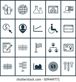 Set Of 20 Universal Editable Icons. Can Be Used For Web, Mobile And App Design. Includes Icons Such As Business Goal, Website Performance, Tree Structure And More.