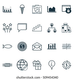 Set Of 20 Universal Editable Icons. Can Be Used For Web, Mobile And App Design. Includes Icons Such As Security, Connectivity, Conference And More.