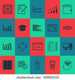 Set Of 20 Universal Editable Icons. Can Be Used For Web, Mobile And App Design. Includes Icons Such As Desktop Computer, Appointment, Sweet And More.