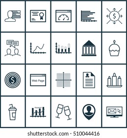 Set Of 20 Universal Editable Icons. Can Be Used For Web, Mobile And App Design. Includes Icons Such As Graphical Grid, Drink Cup, Wax And More.