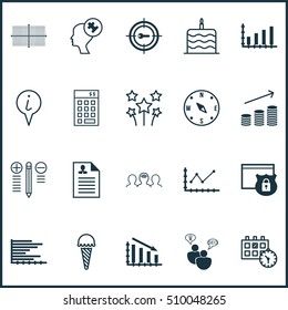 Set Of 20 Universal Editable Icons. Can Be Used For Web, Mobile And App Design. Includes Icons Such As Investment, Keyword Marketing, Frozen Food And More.