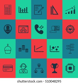 Set Of 20 Universal Editable Icons. Can Be Used For Web, Mobile And App Design. Includes Icons Such As Website Performance, Raise Diagram, Cellular Data And More.