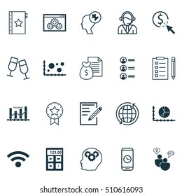 Set Of 20 Universal Editable Icons. Can Be Used For Web, Mobile And App Design. Includes Icons Such As Brain Process, Financial, Comparison And More.