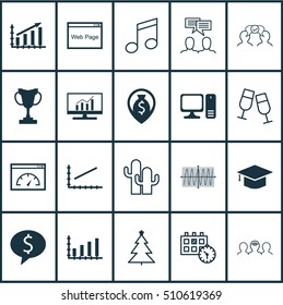 Set Of 20 Universal Editable Icons. Can Be Used For Web, Mobile And App Design. Includes Icons Such As Cosinus Diagram, Appointment, Website And More.