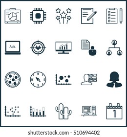 Set Of 20 Universal Editable Icons. Can Be Used For Web, Mobile And App Design. Includes Icons Such As Chip, Tree Structure, Cacti And More.
