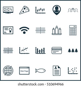 Set Of 20 Universal Editable Icons. Can Be Used For Web, Mobile And App Design. Includes Icons Such As Newsletter, Wireless, Holiday Ornament And More.