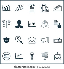 Set Of 20 Universal Editable Icons. Can Be Used For Web, Mobile And App Design. Includes Icons Such As Manager, PPC, Greeting Email And More.
