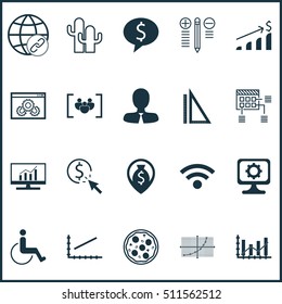 Set Of 20 Universal Editable Icons. Can Be Used For Web, Mobile And App Design. Includes Icons Such As Connectivity, Schedule, Questionnaire And More.