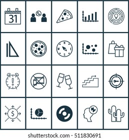 Set Of 20 Universal Editable Icons. Can Be Used For Web, Mobile And App Design. Includes Icons Such As Cacti, Measurement, Time Management And More.