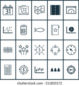 Set Of 20 Universal Editable Icons. Can Be Used For Web, Mobile And App Design. Includes Icons Such As Cosinus Diagram, Circle Graph, Locate And More.